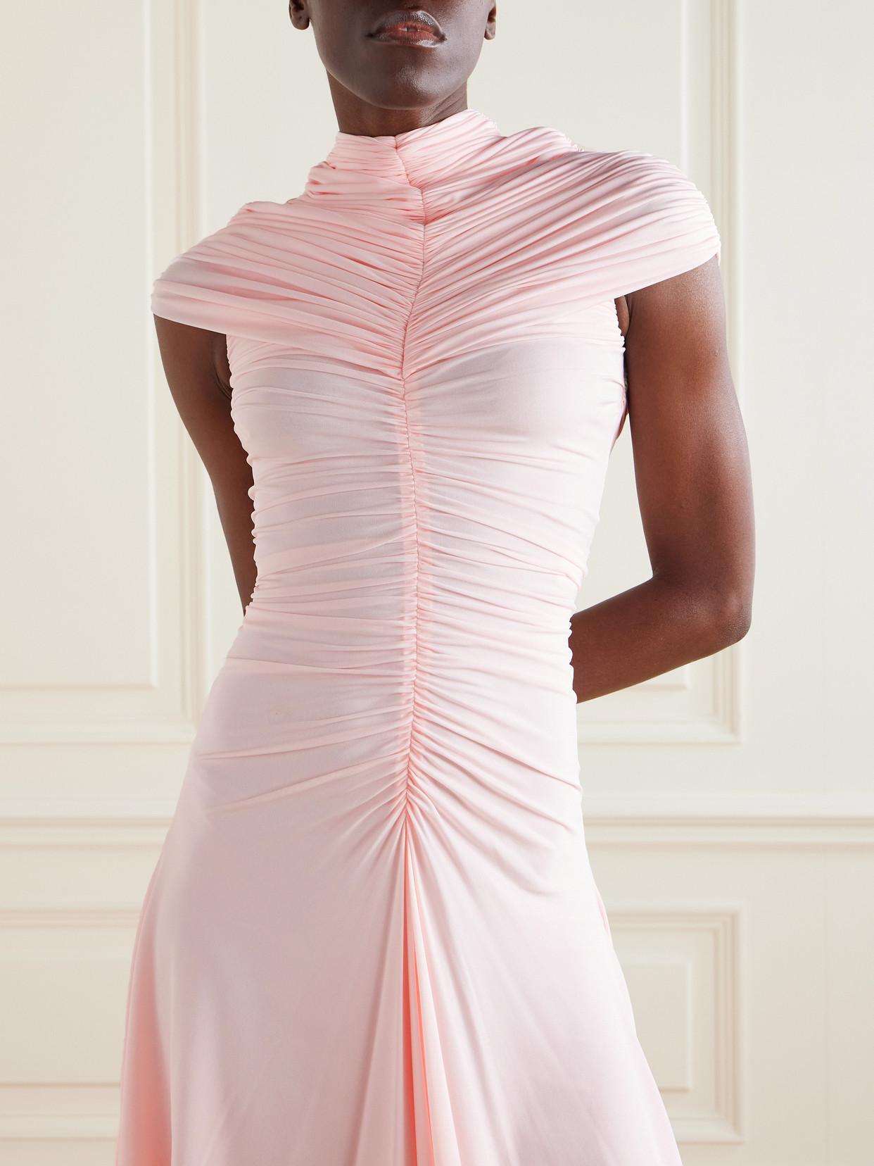 Alaa Ruched Jersey Mini Dress in Pink | Lyst