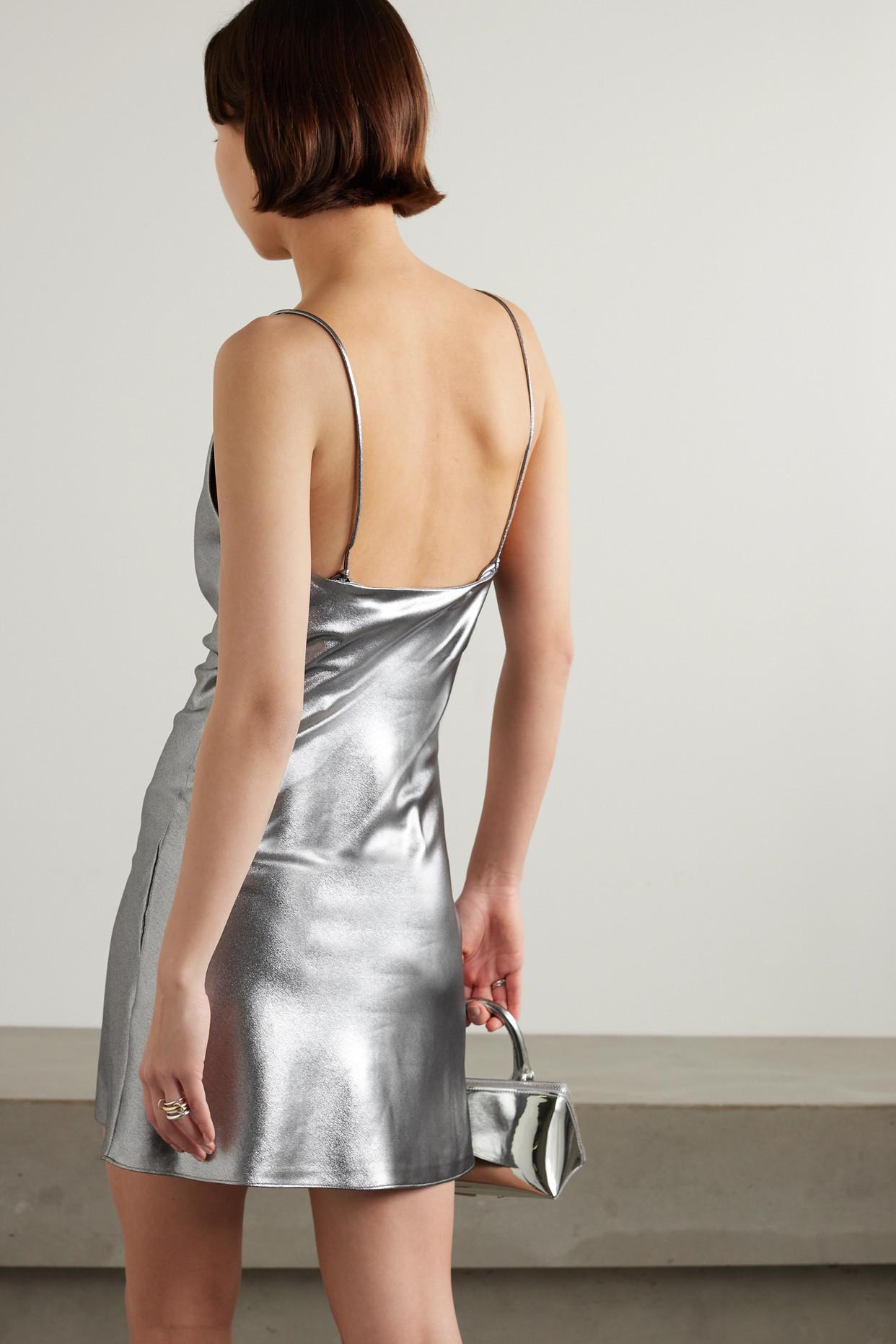 Grey satin mini dress sales