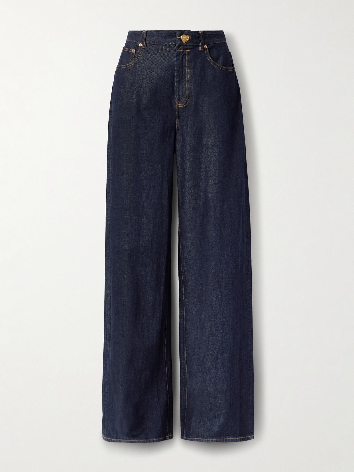 デニム・ジーパン ZIMMERMANN Woman Jeans Blue 0426PF241 NEPTUNE Zimmermann Illustration Barrel Cotton Denim Jeans, Waist