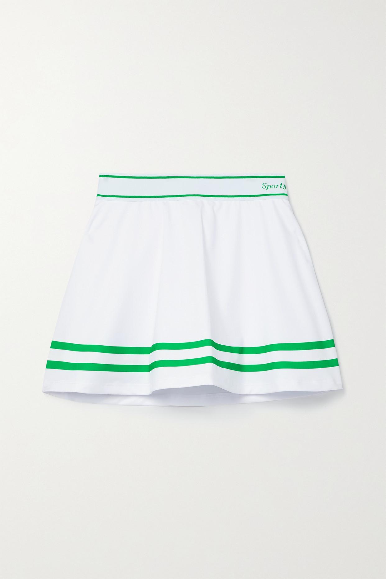 Sporty & Rich Pleated Stretch-jersey Tennis Skirt in Green | Lyst