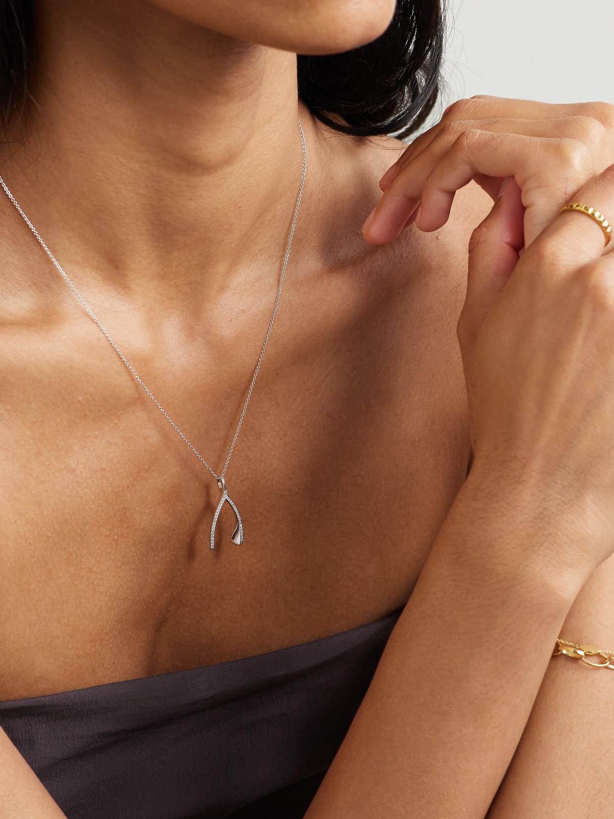 Diamond Wishbone Necklace Jennifer Meyer Wishbone Jennifer Meyer