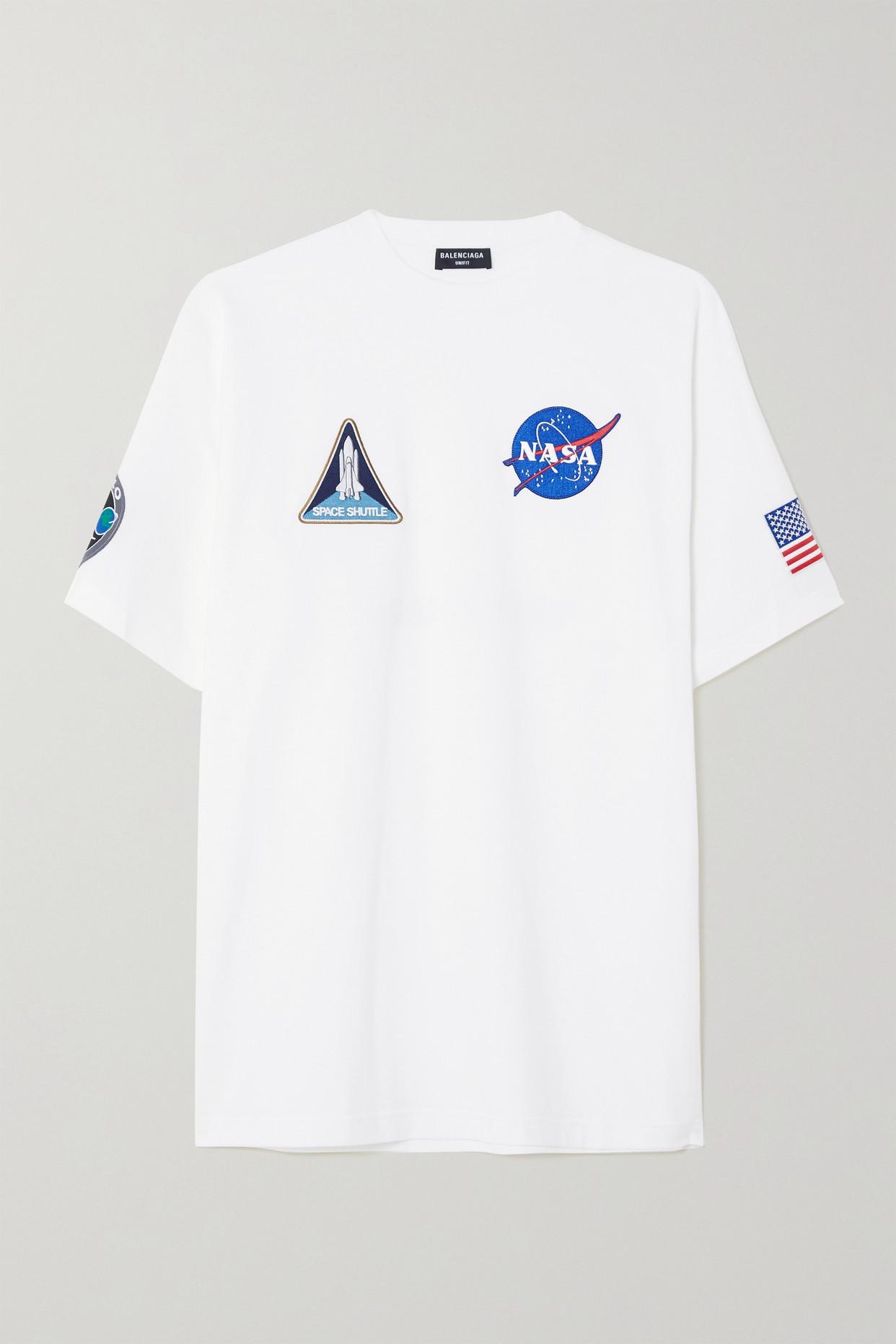 Balenciaga Synthetic Nasa Space Oversized Appliquéd Printed Cotton-jersey T- shirt in White | Lyst Canada