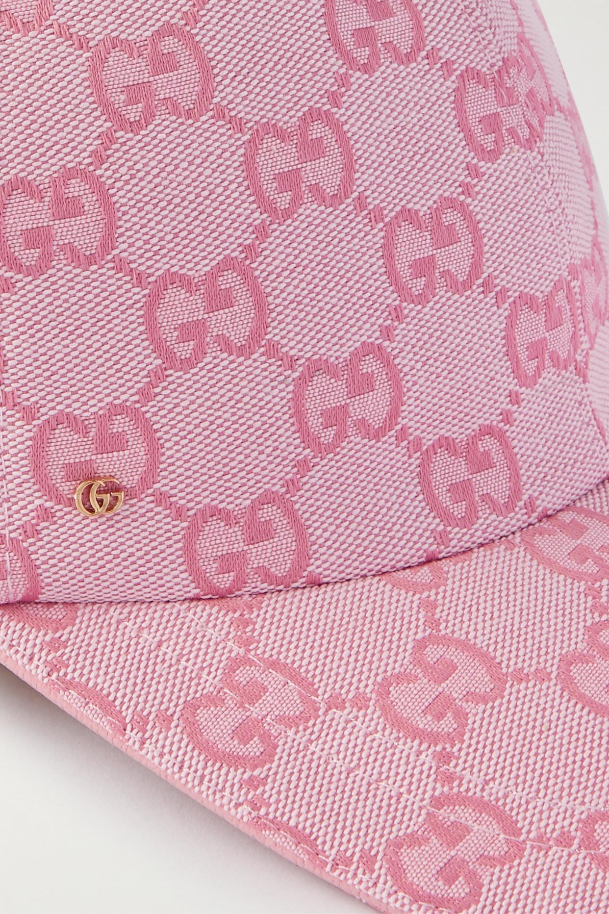 Gucci Monogram-pattern Cotton-blend Cap in Pink | Lyst UK
