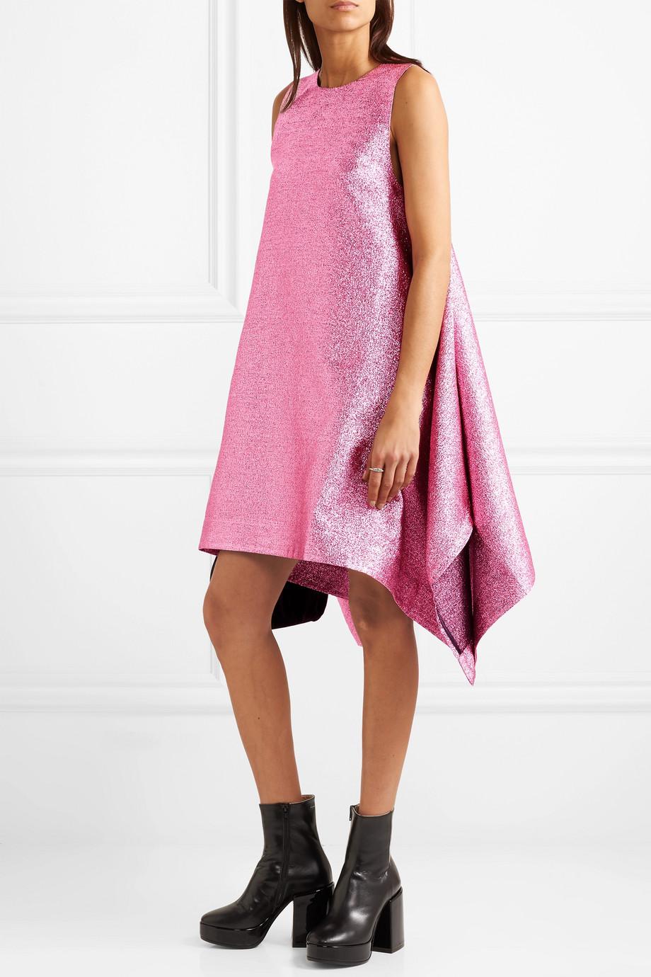 House of Holland Draped Lurex Mini Dress in Pink | Lyst