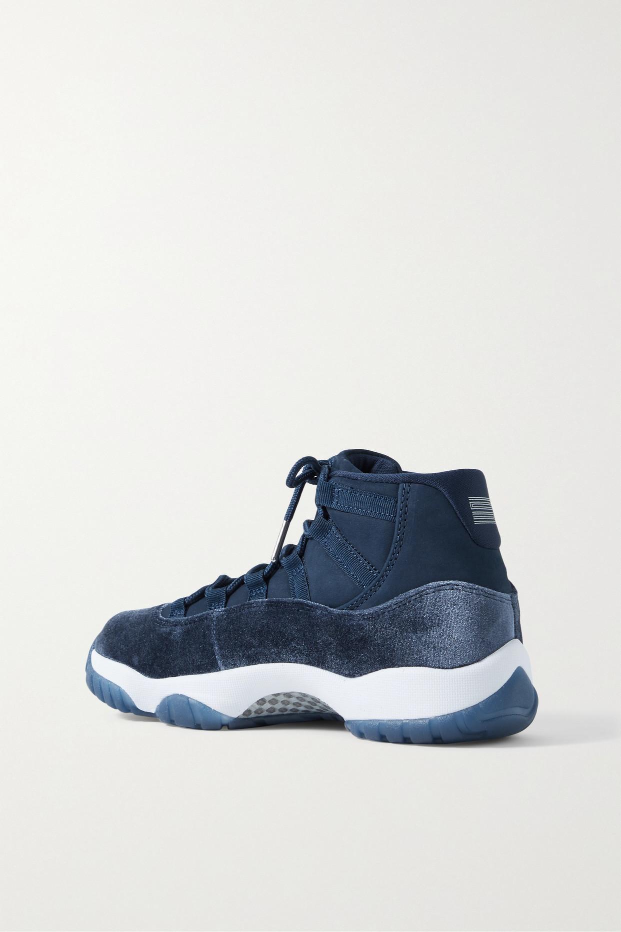 Nike Air Jordan 11 Retro Faux Suede And Velvet Sneakers in Blue | Lyst