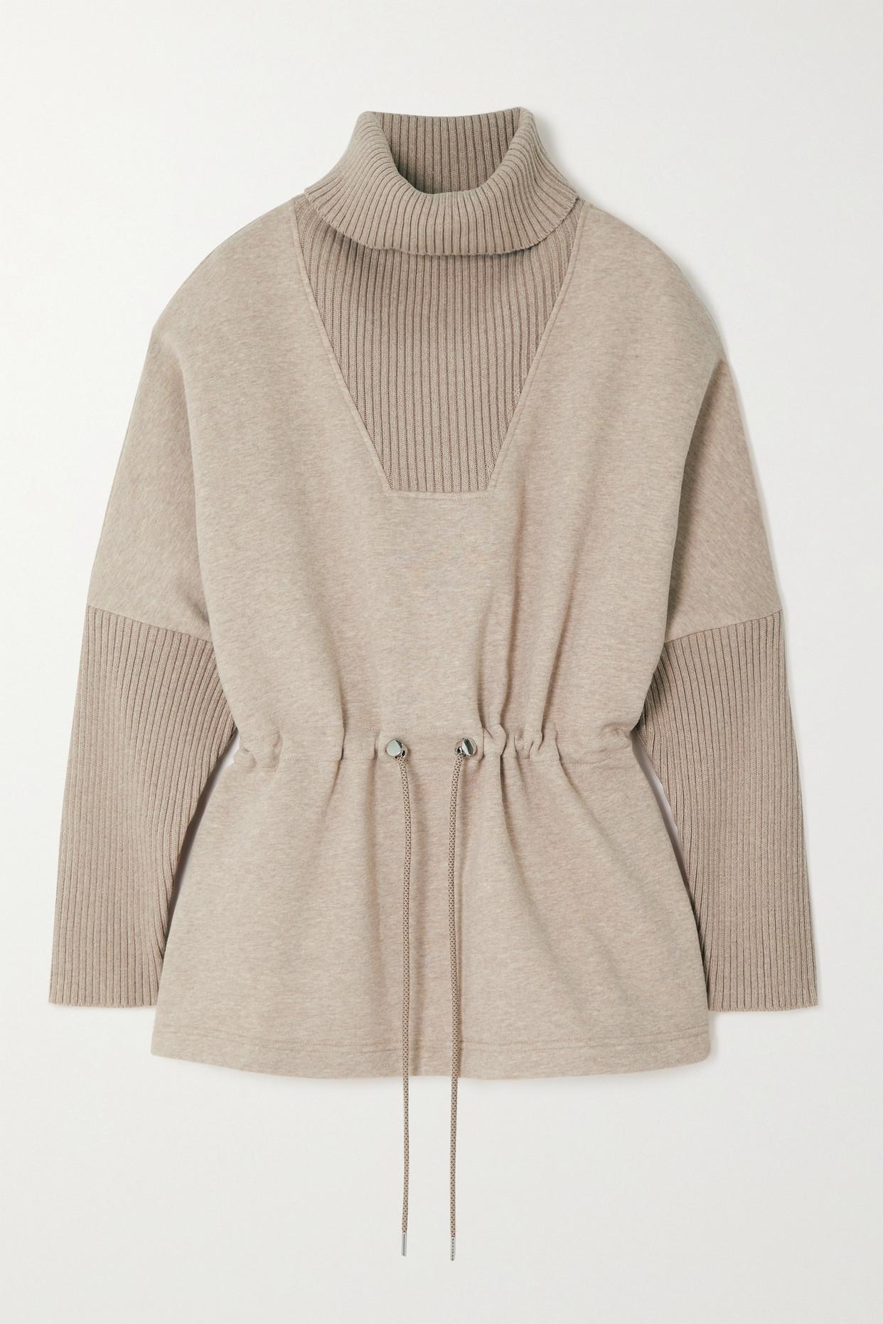 Varley Cavello Cotton blend Jersey And Ribbed knit Turtleneck