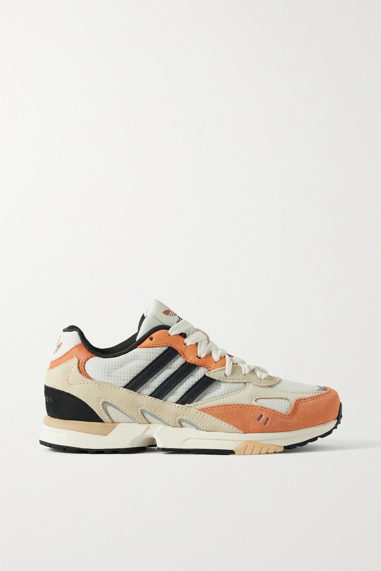 adidas Originals Torsion Leather-trimmed Suede And Ripstop Sneakers in  Orange | Lyst