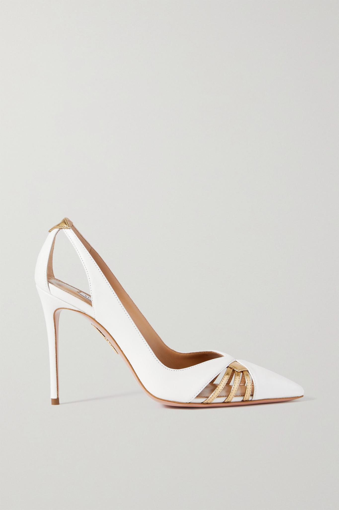 Charles & Keith Two-tone Buckle-strap Pointed-toe Pumps in Natural | Lyst