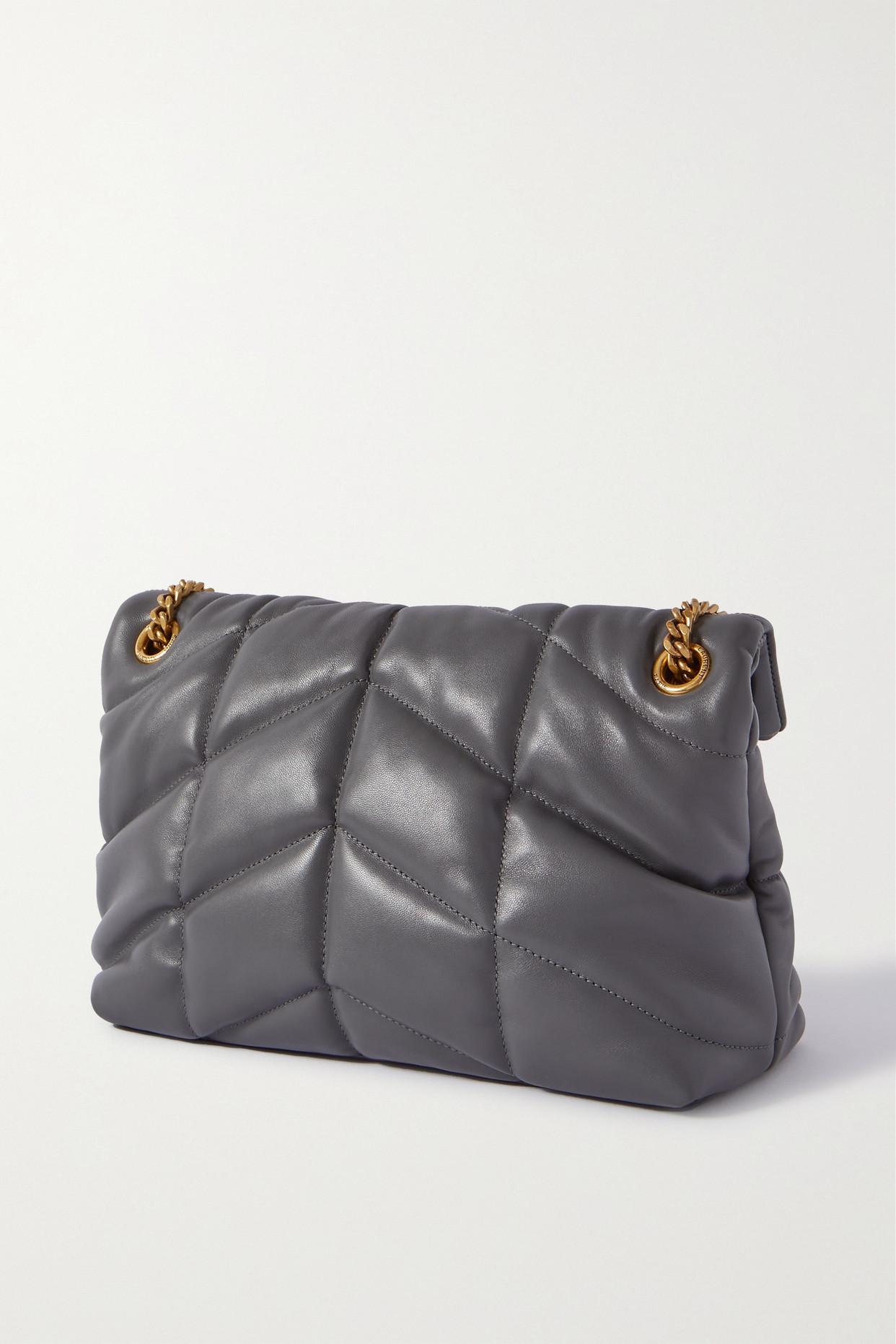 Saint Laurent Loulou Puffer Small Quilted Leather Shoulder Bag in Gray |  Lyst