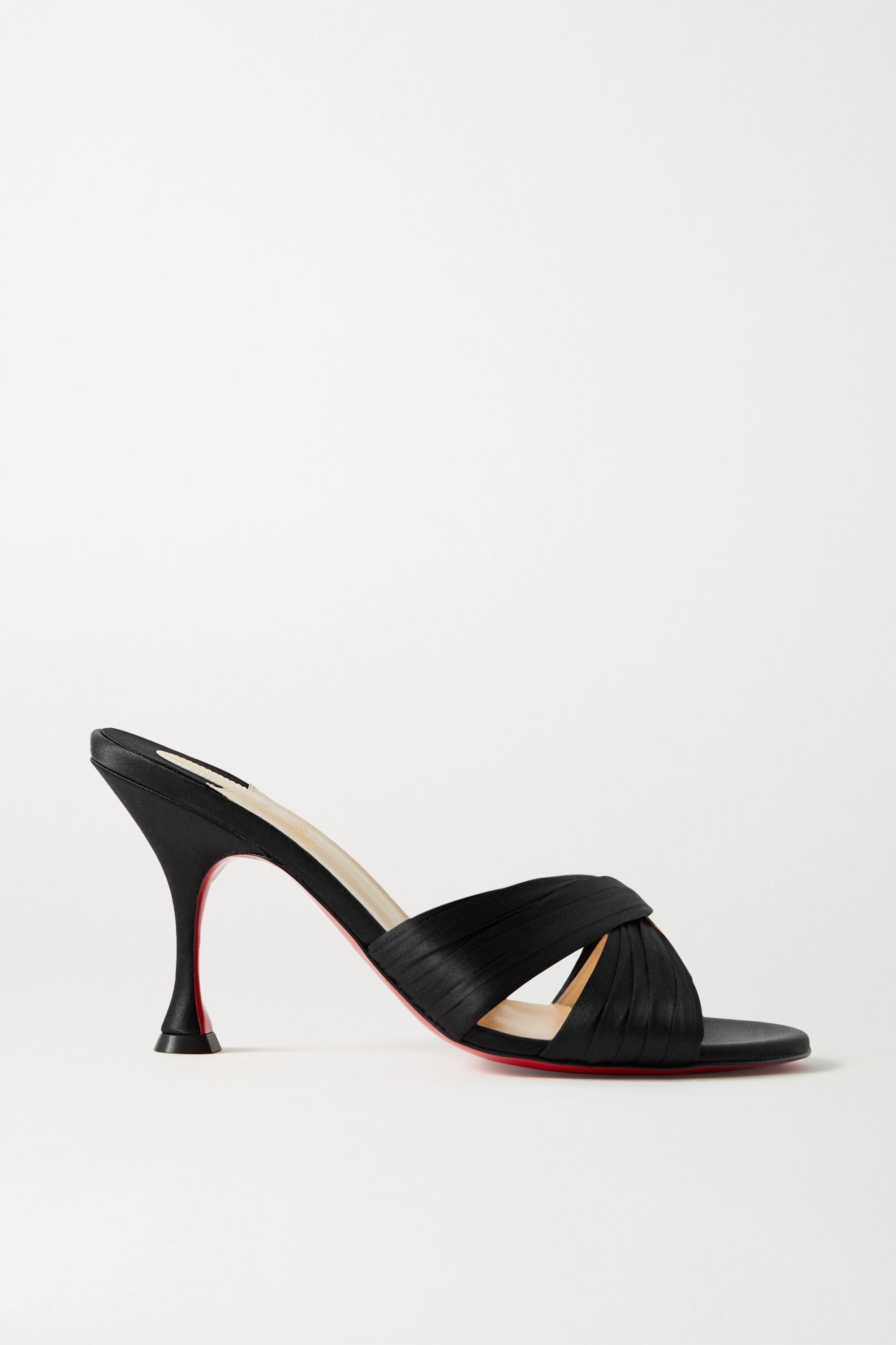 Christian Louboutin Nicol Is Back Satin Mules in Black | Lyst Canada