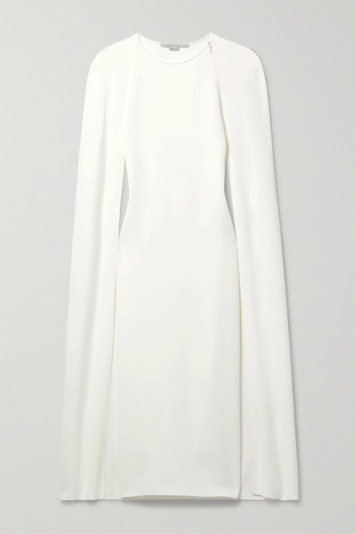 Stella McCartney + Net Sustain Cape-effect Crepe Midi Dress in White ...