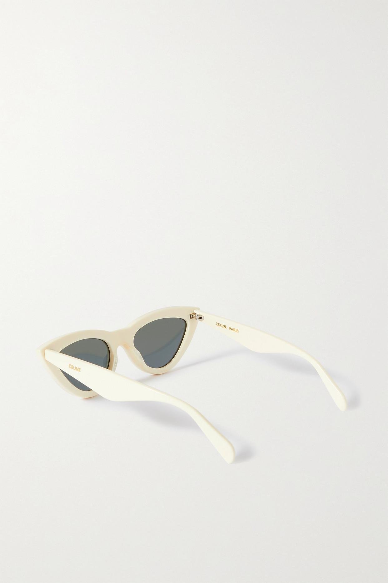 Celine Cat-eye Acetate Sunglasses in White | Lyst