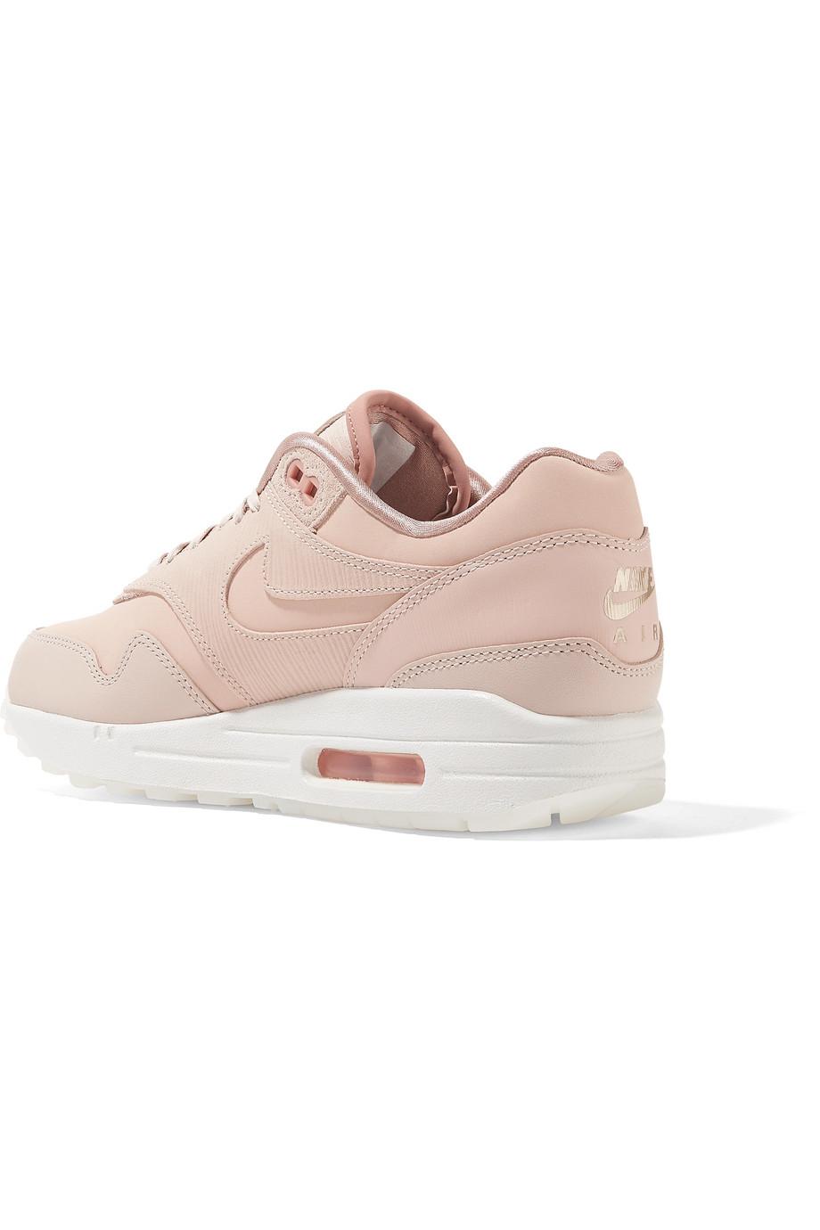 Nike Air Max 1 Premium Suede-trimmed Leather Sneakers in Pastel Pink (Pink)  | Lyst