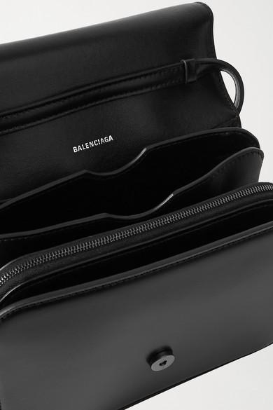 Balenciaga B Dot Leather Shoulder Bag in Black Lyst
