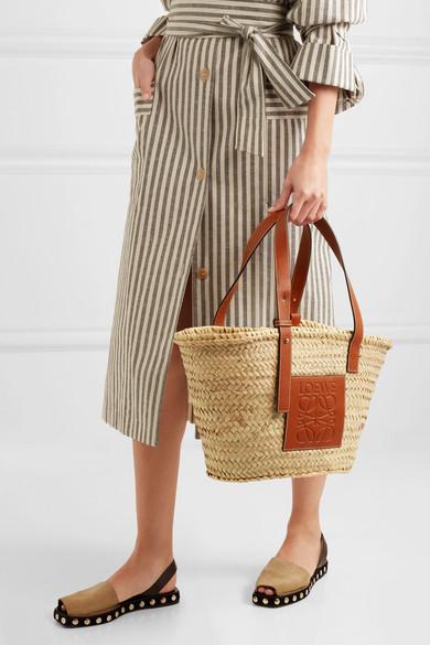 loewe small raffia tote