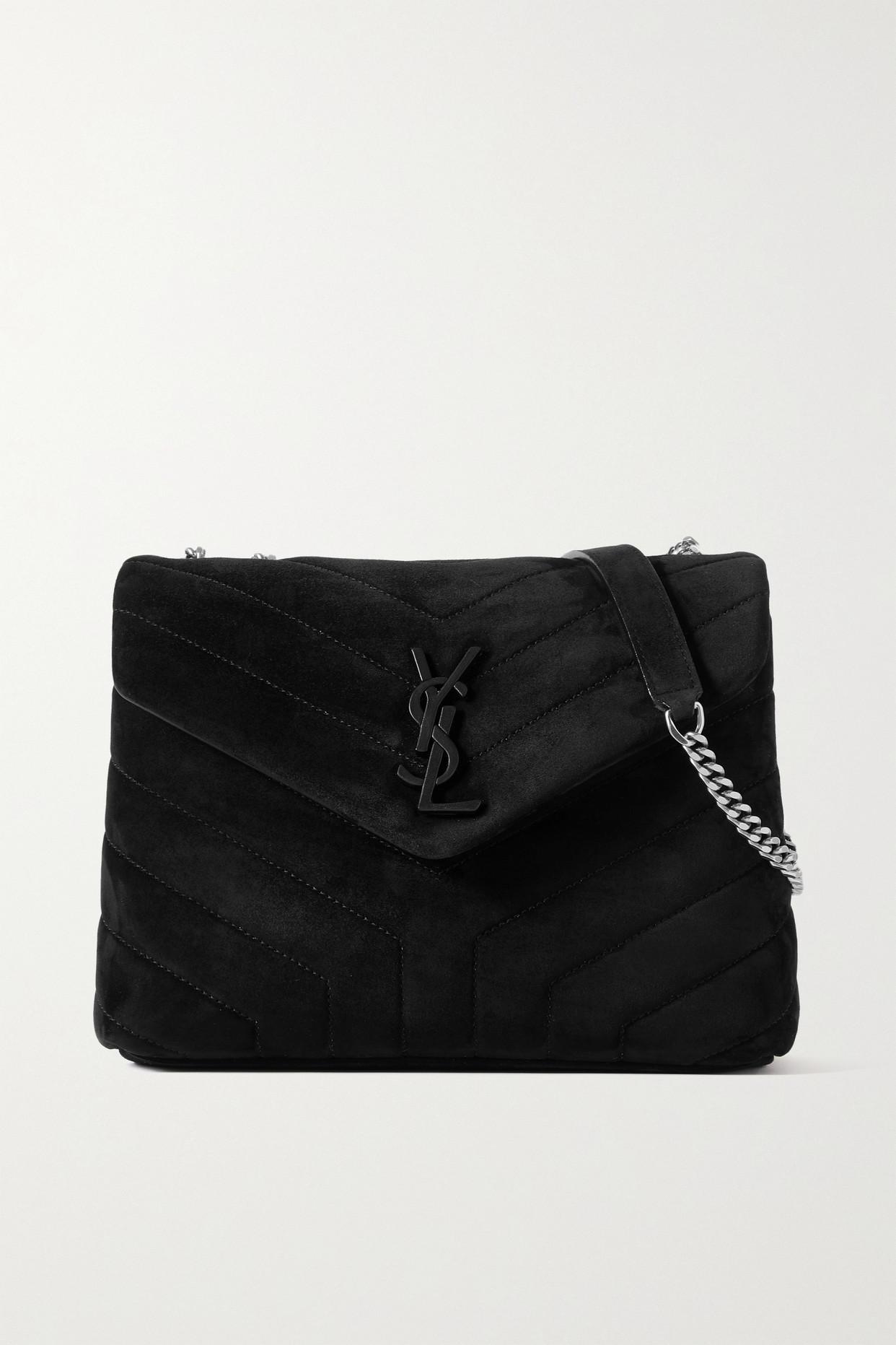 SMALL LOULOU IN QUILTED SUEDE, Saint Laurent