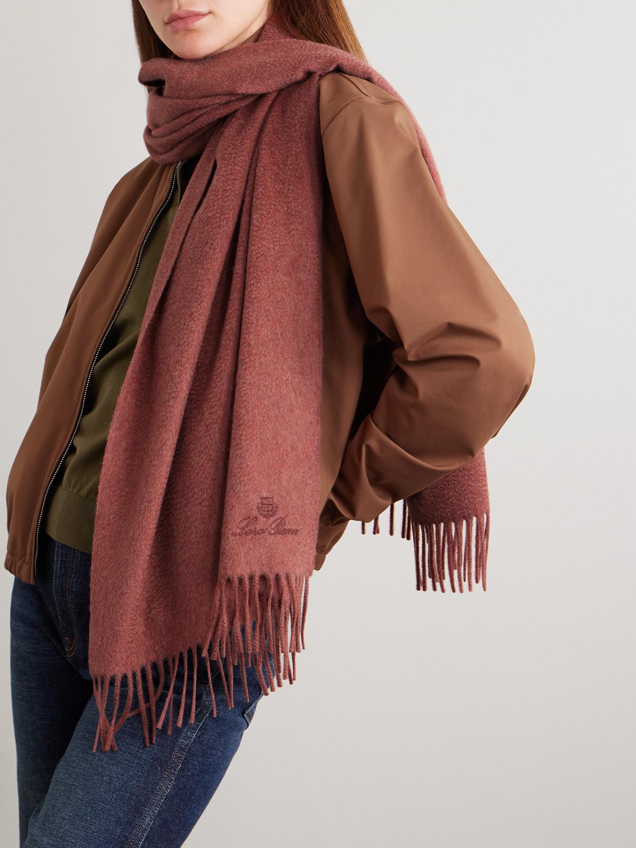 Loro Piana Grande Unita Fringed Cashmere Scarf in Red Lyst UK