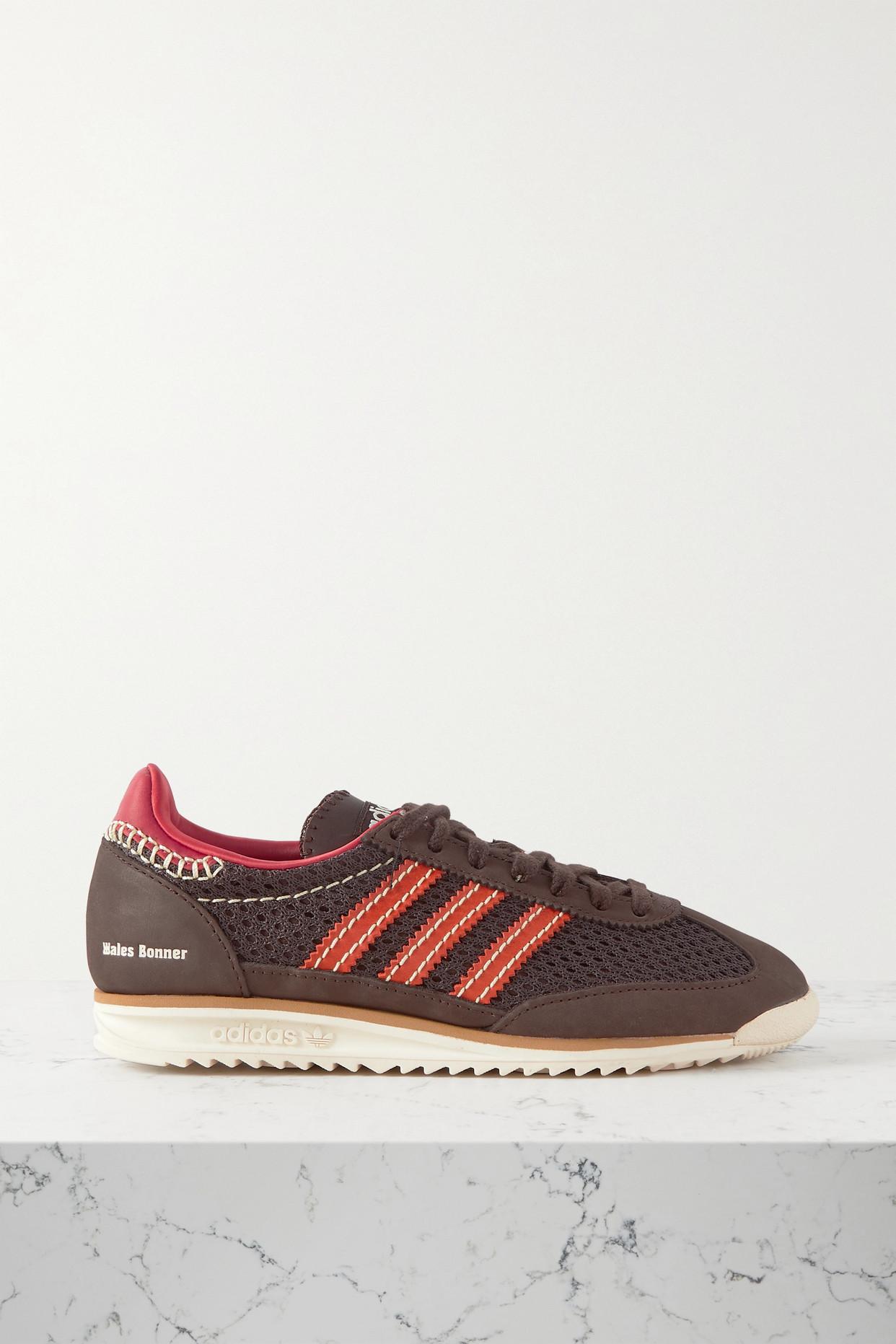 adidas Originals + Wales Bonner Sl72 Leather-trimmed Suede And Mesh Sneakers  in Brown | Lyst
