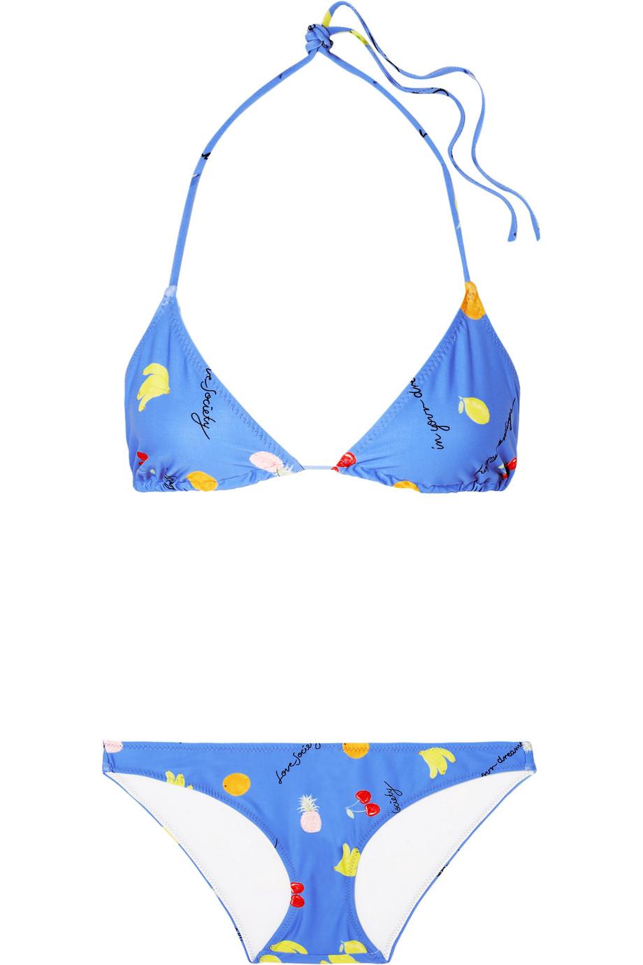 Ganni Synthetic Dexies Printed Triangle Bikini in Azure (Blue) - Lyst