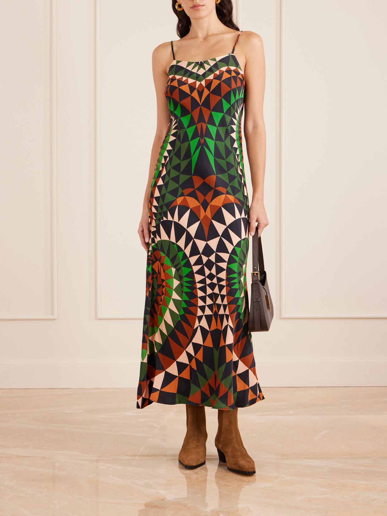 farm rio dress fall Farm Rio Sand Foliage Sketch Maxi Dress, Foliage Sketch Sand / XS main image 1