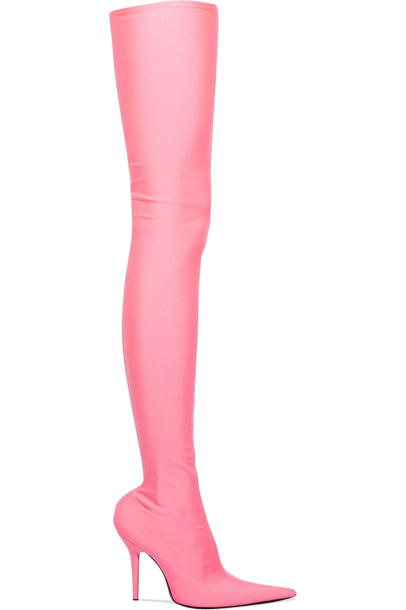 Balenciaga Synthetic Spandex Thigh Boots in Bright Pink (Pink) | Lyst