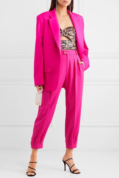 Blazer Oversize En Gabardine De Laine Mélangée Laines The Attico en coloris  Rose | Lyst