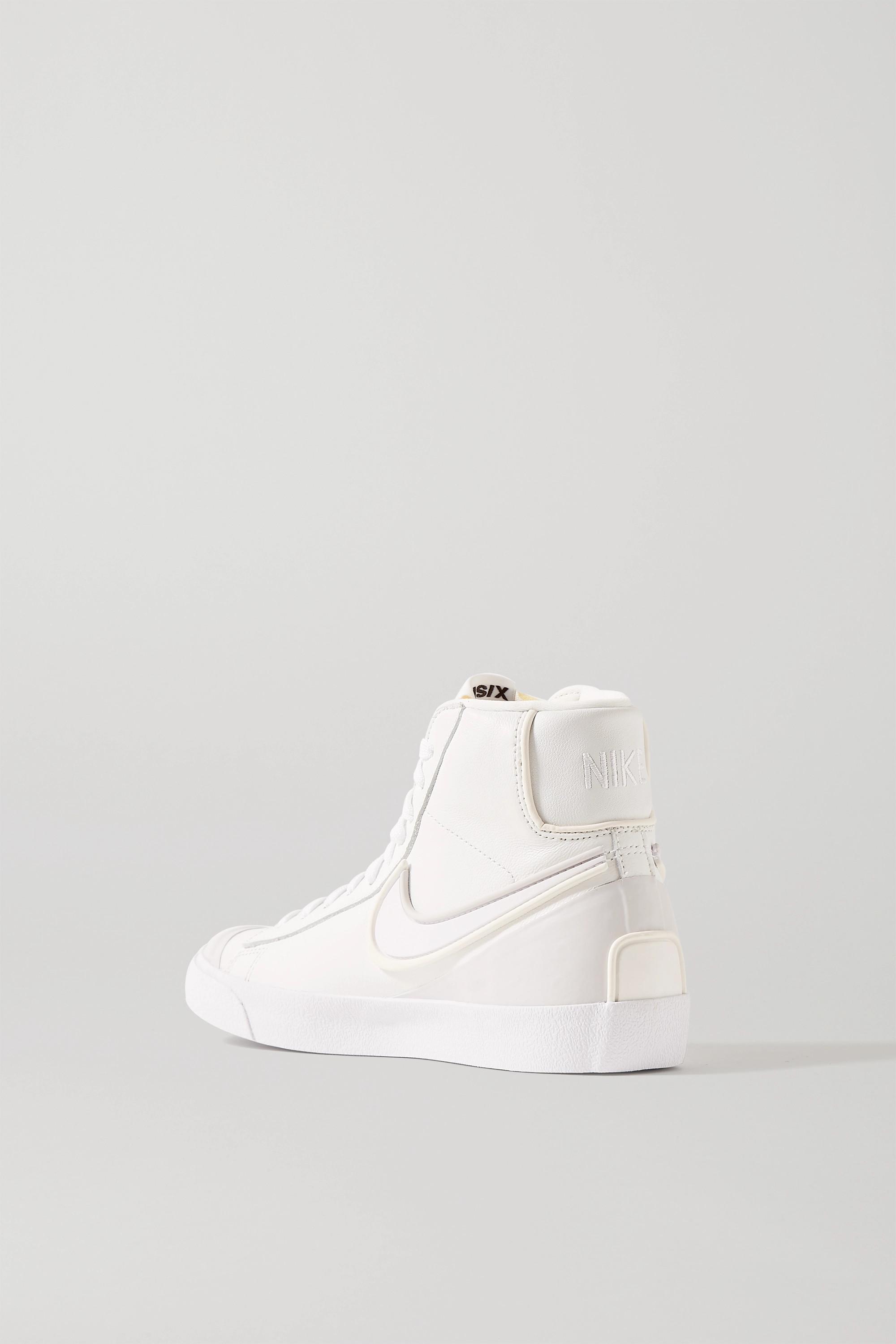Nike Blazer Mid '77 Infinite Textured-leather High-top Sneakers in White |  Lyst