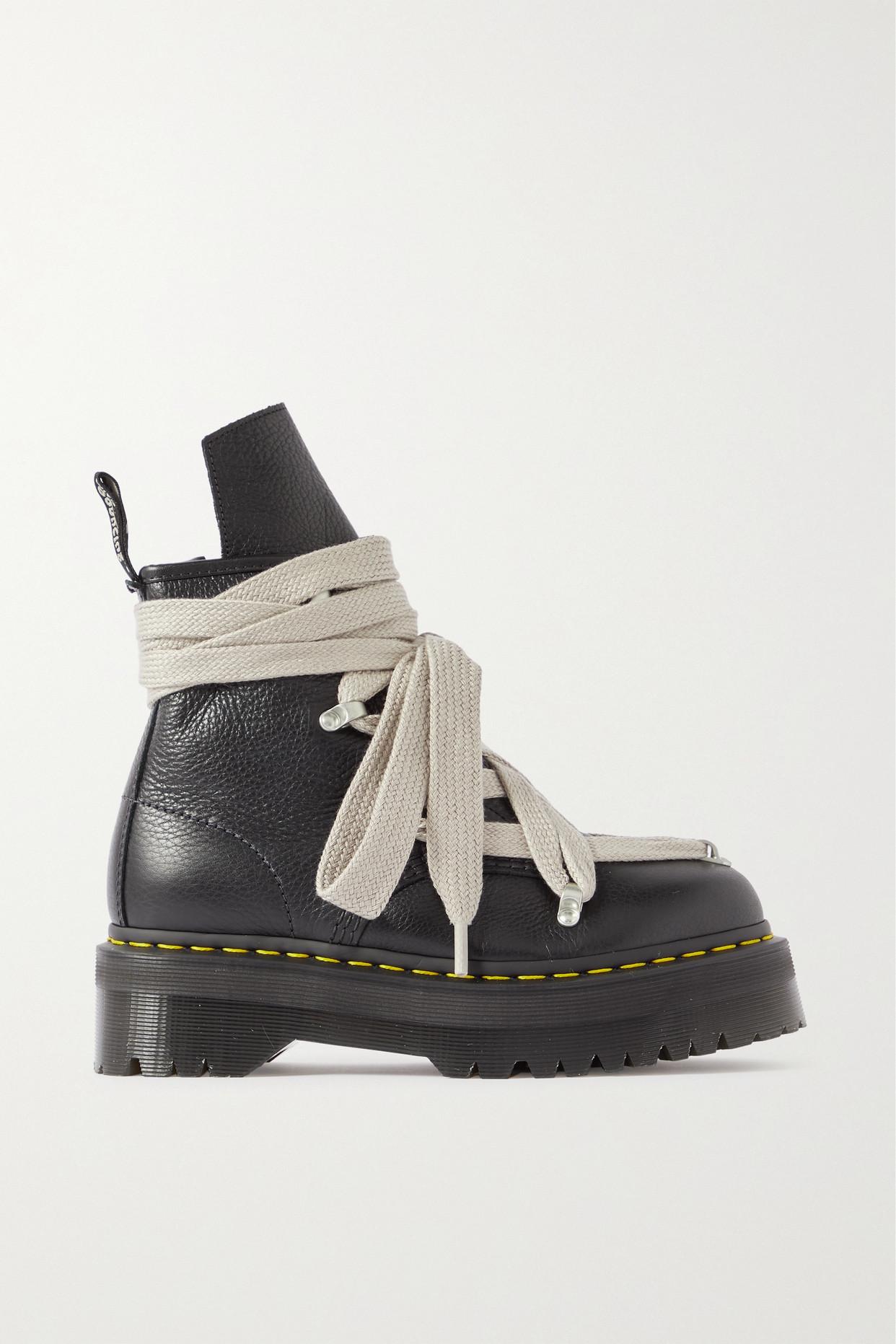 Rick Owens + Dr. Martens 1460 Bex Textured-leather Ankle Boots in