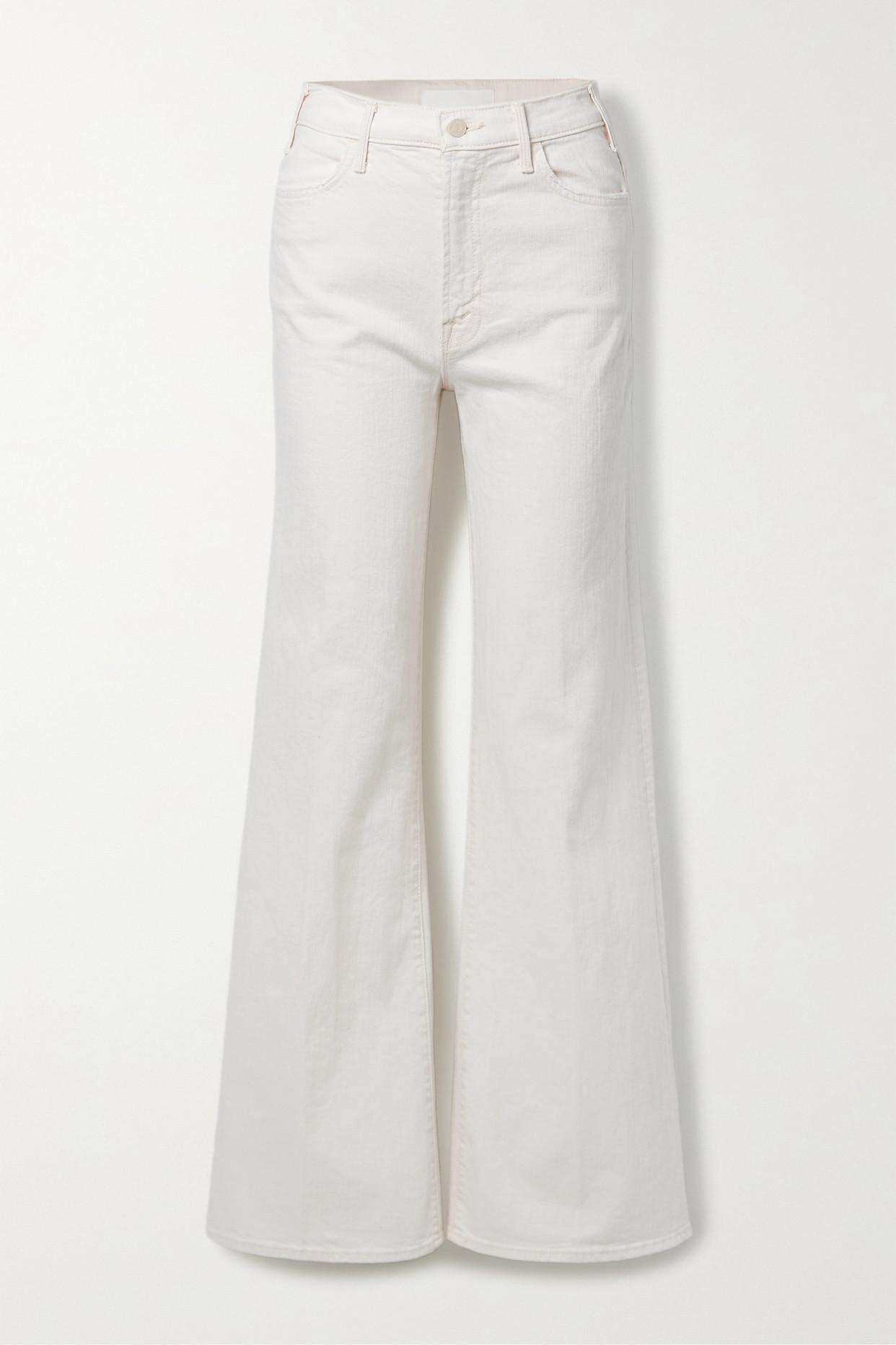 Mother The Hustler Highrise Wideleg Jeans in White Lyst