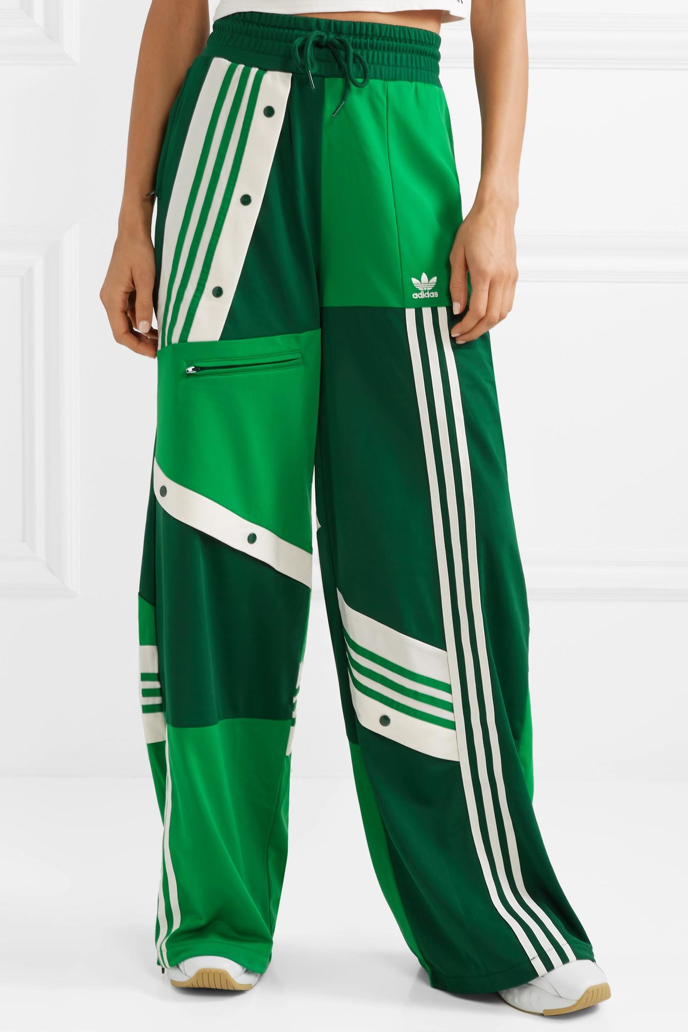 adidas Originals Daniëlle Cathari Snap-embellished Patchwork Jersey Track  Pants in Green | Lyst