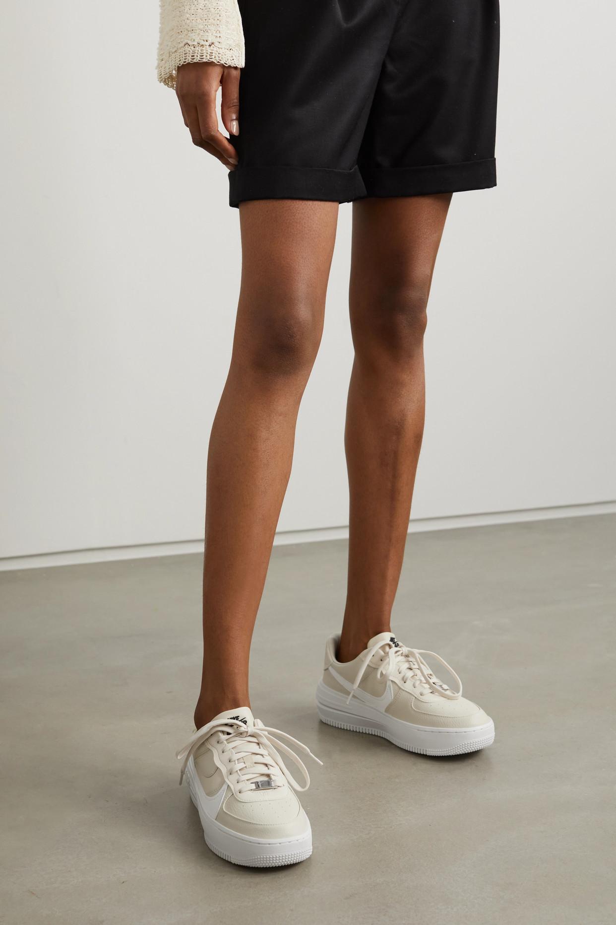 Nike Air Force 1 Shadow Leather Platform Sneakers in Natural | Lyst