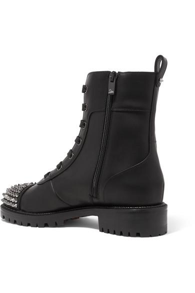 Christian Louboutin Ts Croc 70 Spiked Leather Ankle Boots - Black