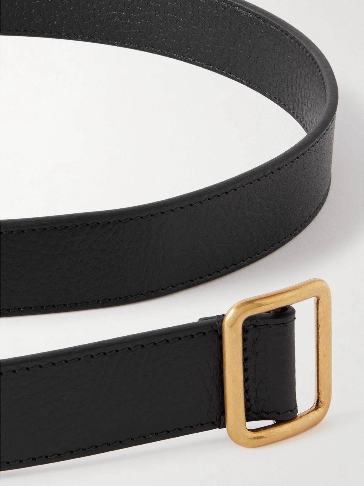 The Row Jin Textured-Leather Belt in Black | Lyst