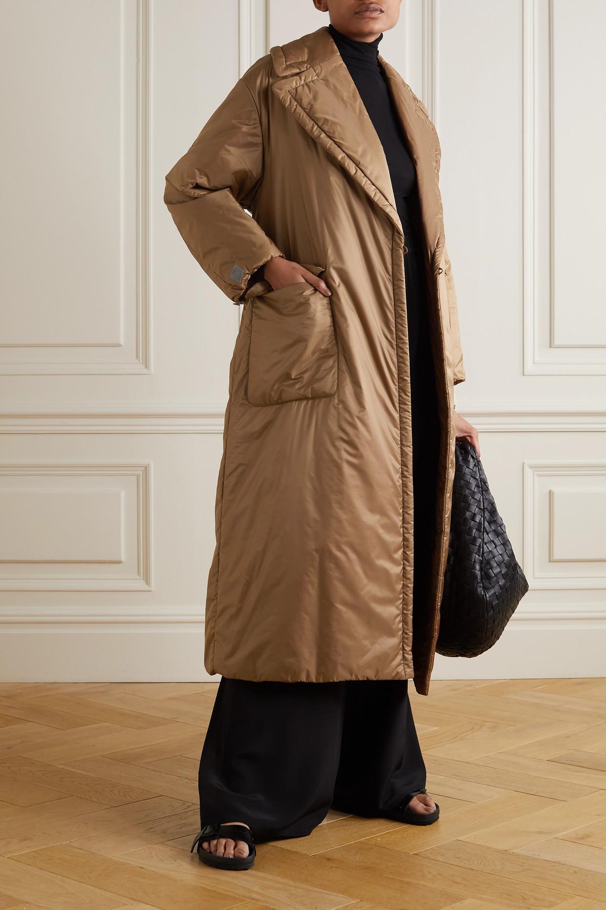 Max Mara + Cube Greenti Belted Padded Shell Coat in Natural | Lyst