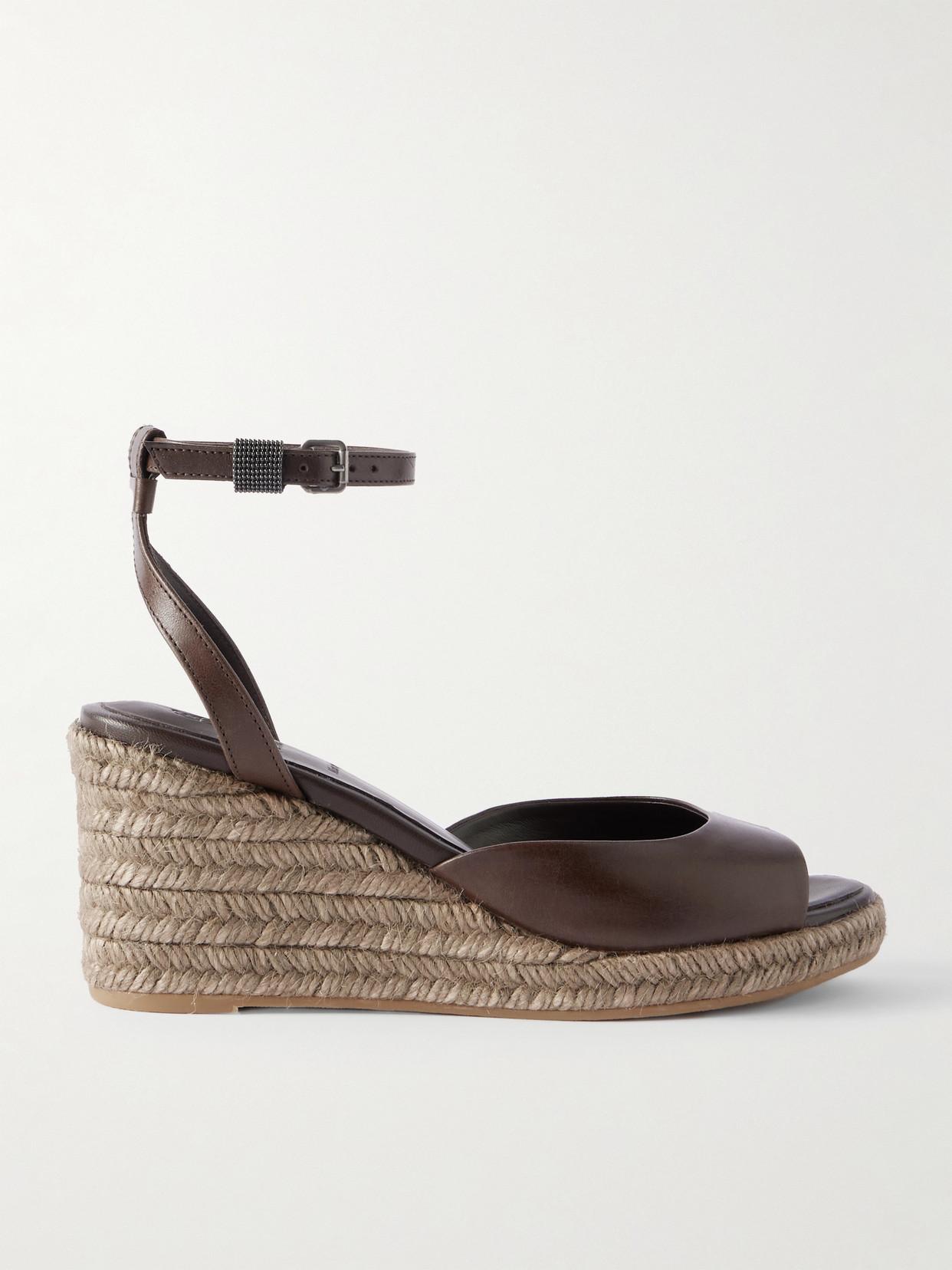 シューズ・サンダルその他 BRUNELLO CUCINELLI Woman Wedge shoes Charcoal MZSFG1996 brunello-cucinelli-Brown-Bead-