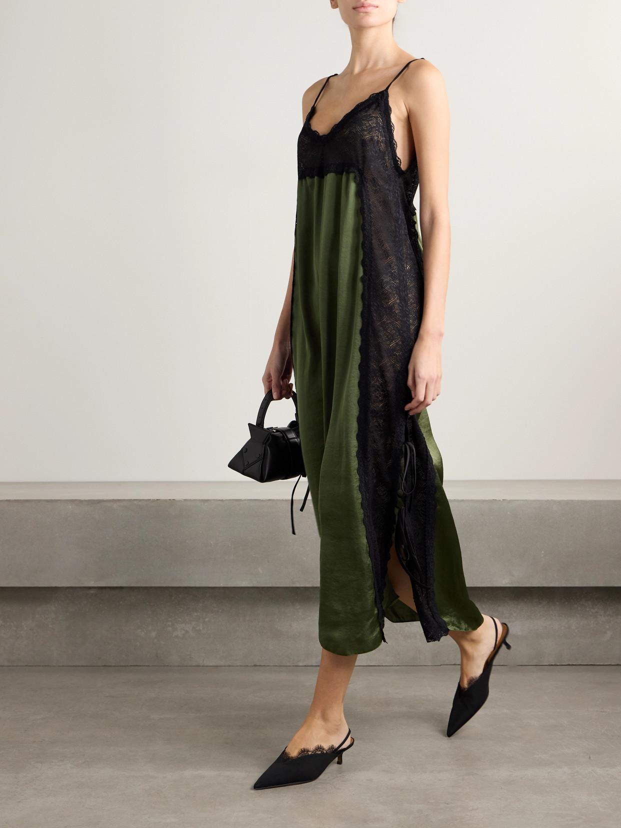 green emerald velvet dress RENT Kika Vargas Green Anne bow-shoulder taffeta midi dress (RRP 575)