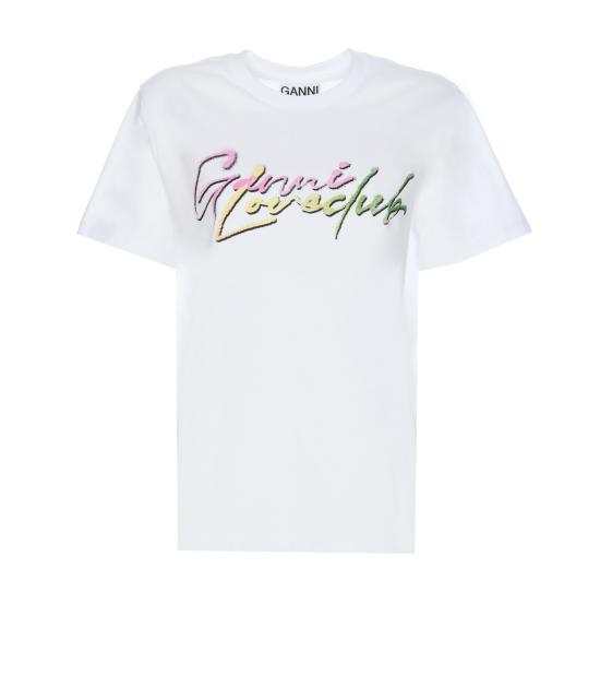 Tシャツ・カットソー *Ganni* Basic Jersey Heart Raglan Short Sleeve T-Shirt White T4273_3575_151_1.jpg?sw=2000