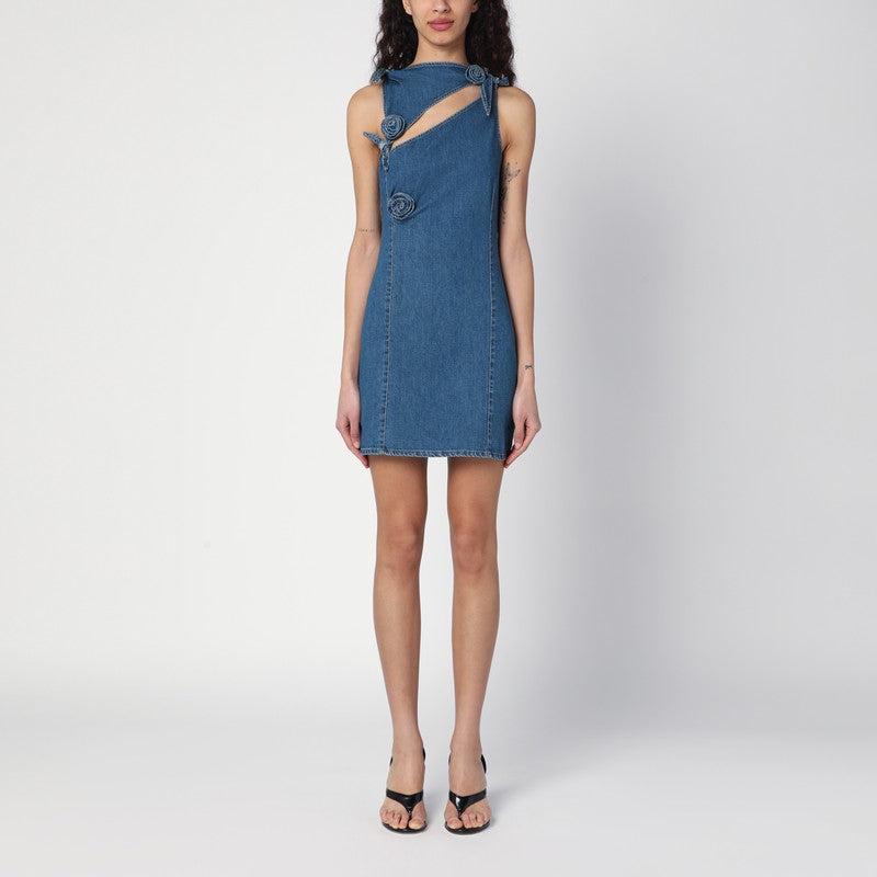 【関税&送料込】Coperni Mini Blue Denim Dress With Floral Pa Denim Asymmetric Flower Mini Dress – Coperni