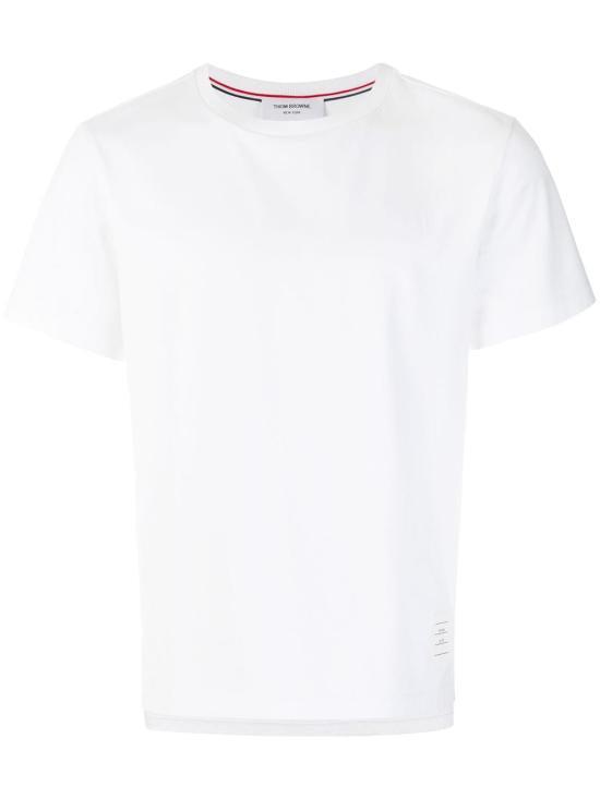 Tシャツ・カットソー THOM BROWNE Men Tops 380885 MJS067A 00042 WHITE Jersey Relaxed Side Slit Tee | Thom Browne