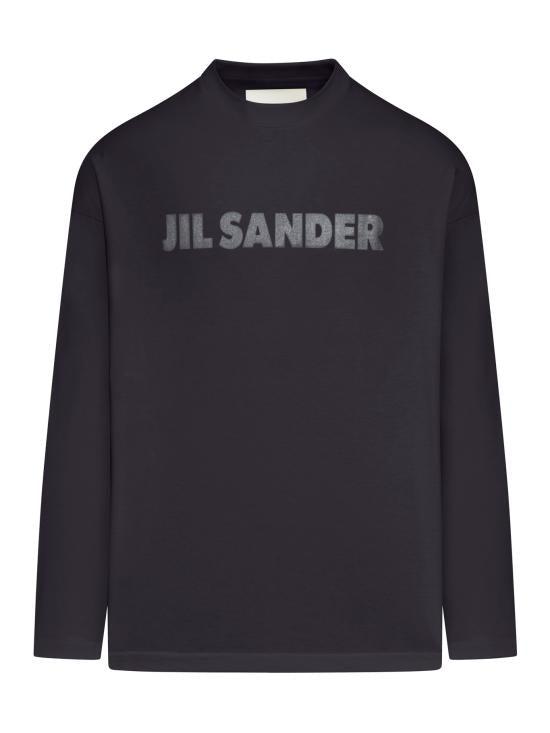 Tシャツ・カットソー Jil Sander Black Cotton Long Sleeve T-Shirt Jil Sander - Cotton Long-Sleeve T-Shirt in Black