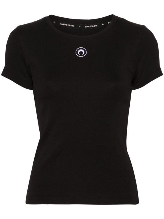 Tシャツ・カットソー MARINE SERRE Women Tunic Tops WTK058ACKNI0514BK99 Black Tops & Shirts • Marine Serre