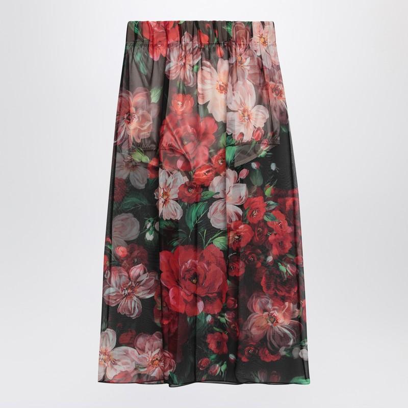 スカート Dolce&Gabbana Chiffon Silk Skirt With Rose Print Dolce&Gabbana Chiffon silk skirt with Rose print | TheDoubleF