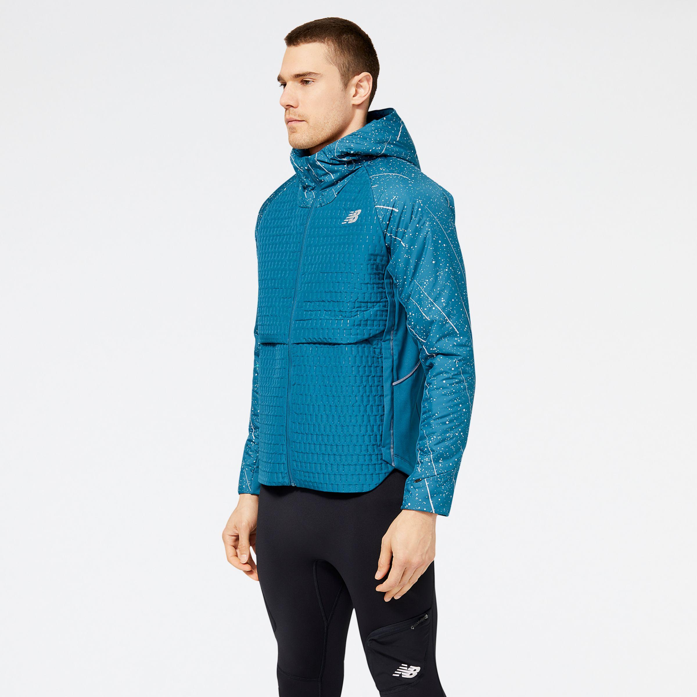 New Balance Reflective Impact Run Heat Jacket in Blue for Men | Lyst