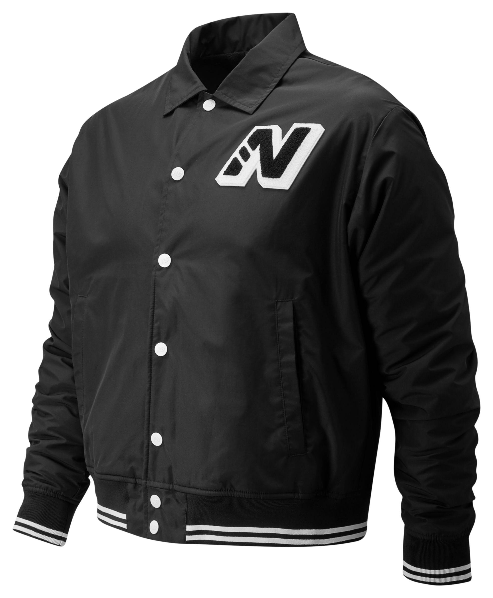 New Balance Varsity Jacket in Black for Men | Lyst