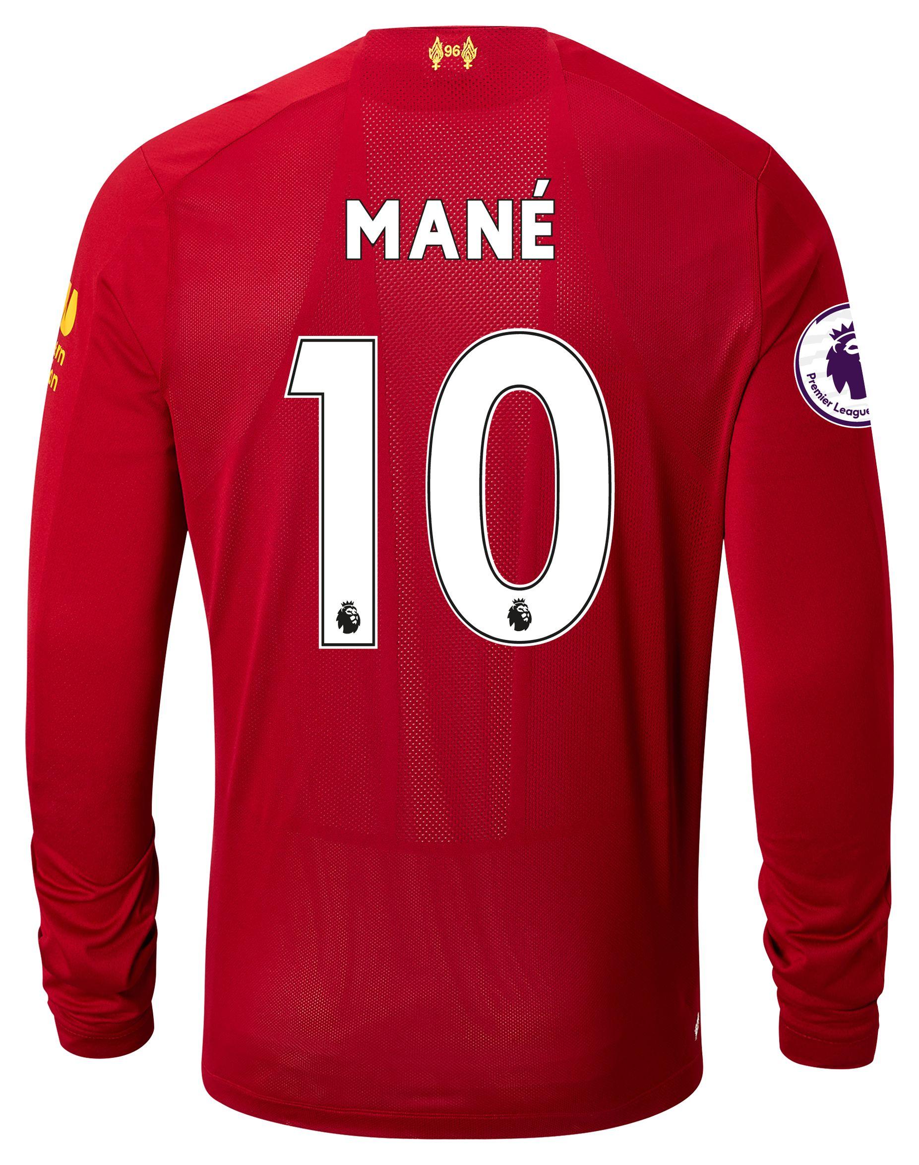New Balance Synthetic Liverpool Fc Home Ls Jersey Mane Epl Patch in Red