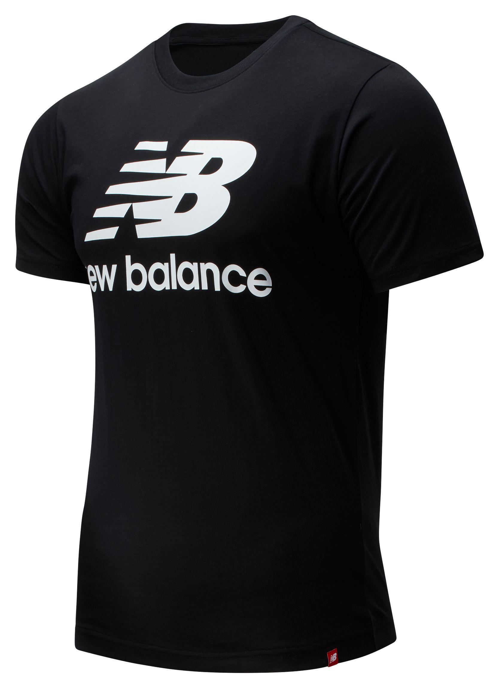 New Balance Essentials Stacked Logo T-shirt in Black for Men - Lyst
