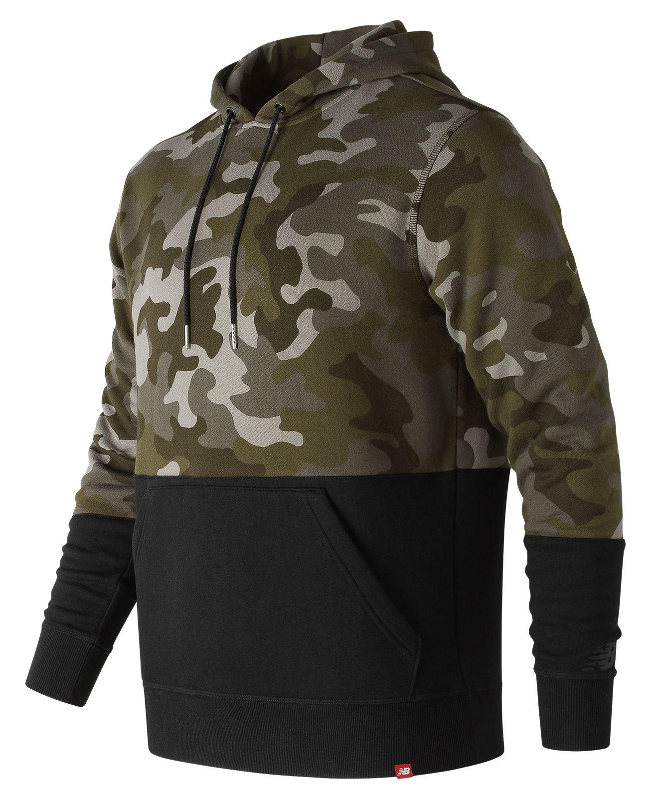 New Balance Cotton Essentials Pullover Hoodie in Camo Green (Green) for ...