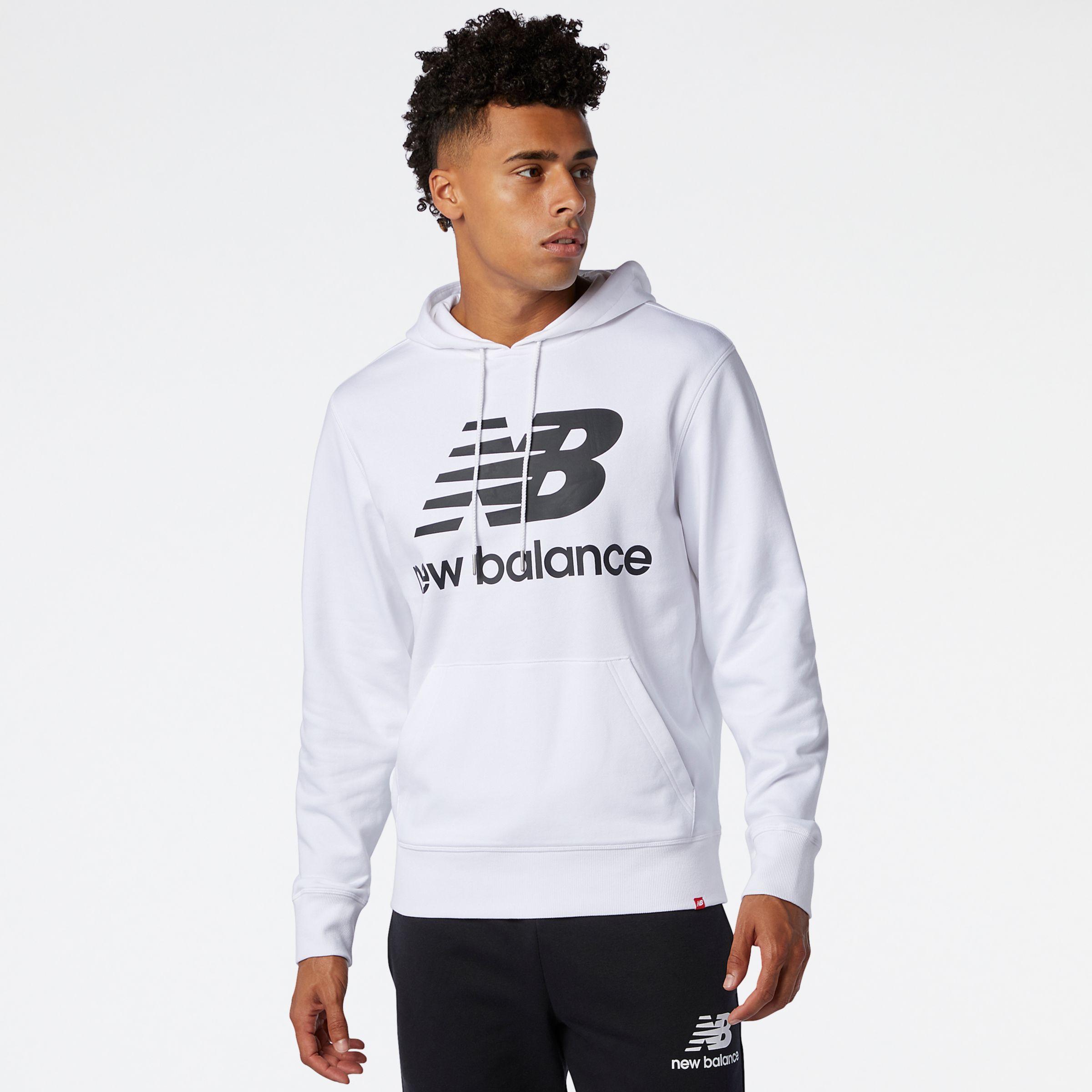 New Balance Nb Essentials Pullover Hoodie in White | Lyst