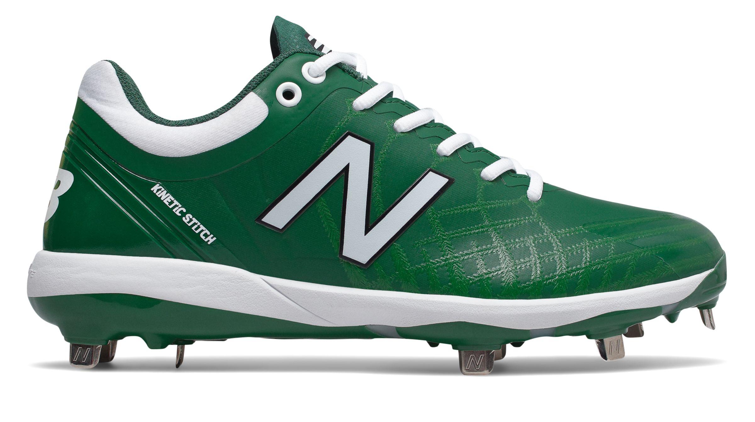 white and green new balance cleats