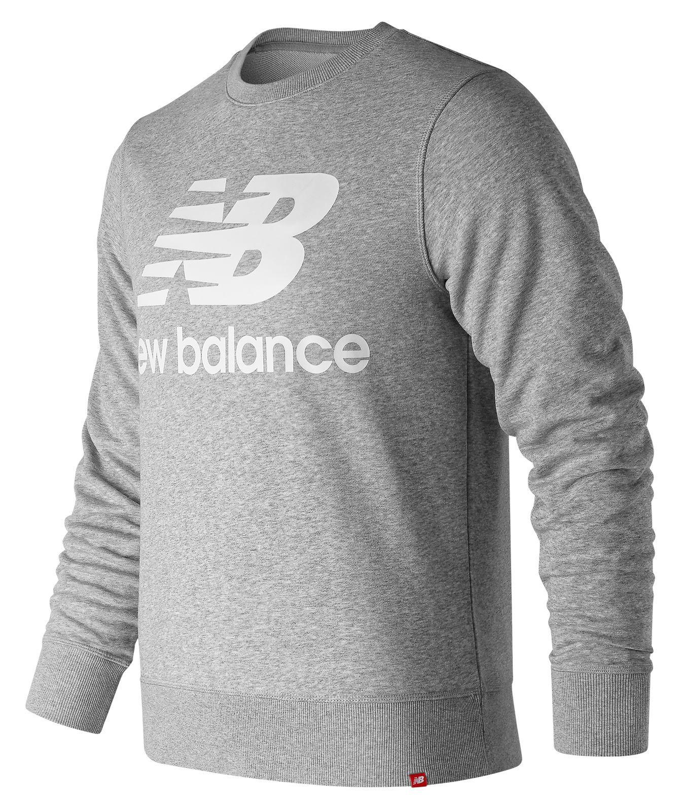 New Balance Cotton 91548 Essentials Stacked Logo Crew in Grey (Gray) for Men - Lyst